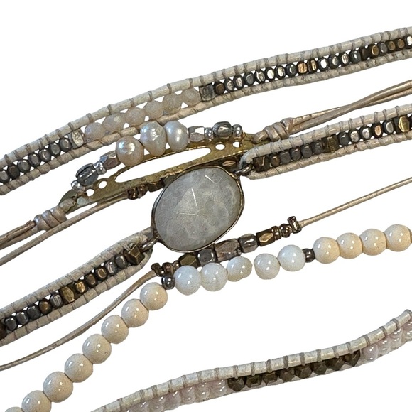 Nakamol White Gold Beaded Natural Stone Bracelet - Picture 3 of 6